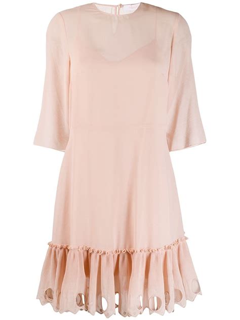 chloe pink ruffle dress|Chloé Ruffle Dress .